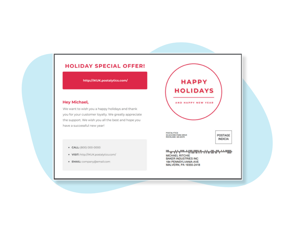 sample template of holiday season mailing