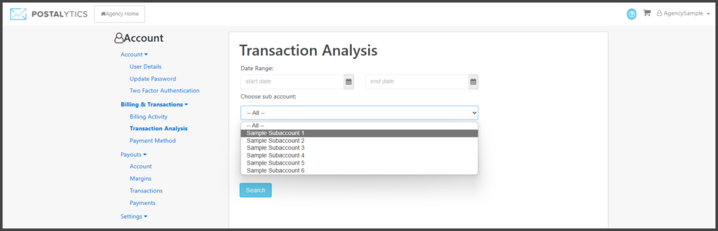 Transaction Analysis Agency Account